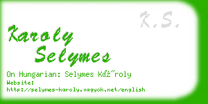 karoly selymes business card